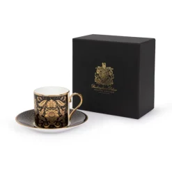 Royal Collection Shop Acanthus Black Coffee Cup And Saucer Discount