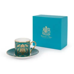 Royal Collection Shop Acanthus Teal Coffee Cup And Saucer Outlet