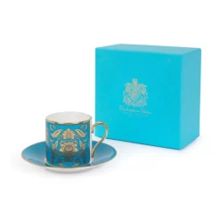 Royal Collection Shop Acanthus Turquoise Coffee Cup And Saucer Fashion
