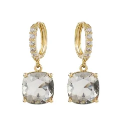 Royal Collection Shop Black Square Crystal Earrings Hot