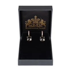Royal Collection Shop Black Square Crystal Earrings Hot
