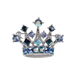 Royal Collection Shop Blue And Silver Crown Brooch New
