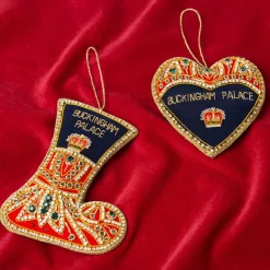 Royal Collection Shop Buckingham Palace Navy And Red Heart Decoration New