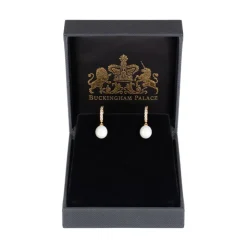 Royal Collection Shop Gold Pearl Earrings New