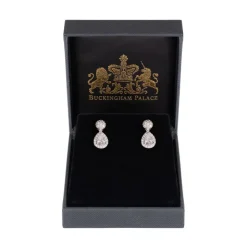 Royal Collection Shop Silver Drop Teardrop Earrings Clearance