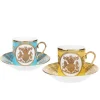 Royal Collection Shop Special Edition Lustre Turquoise And Yellow Coffee Cup And Saucer Discount