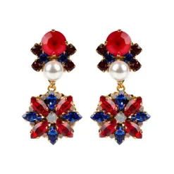 Royal Collection Shop Vicki Sarge Red, White And Blue Large Drop Earrings Online