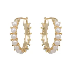 Royal Collection Shop White Pearl Hoop Earrings Online