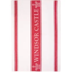Royal Collection Shop Windsor Castle Red Waffle Tea Towel New